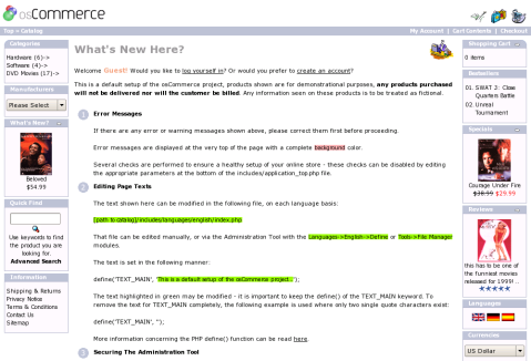 oscommerce 1 10 Free Ecommerce Engine
