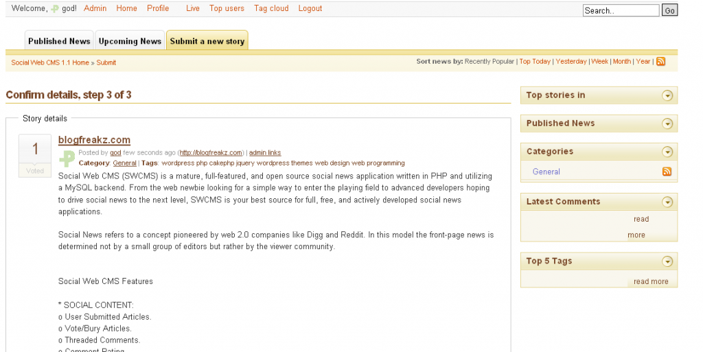 snews 1024x513 SWCMS  Social Web CMS