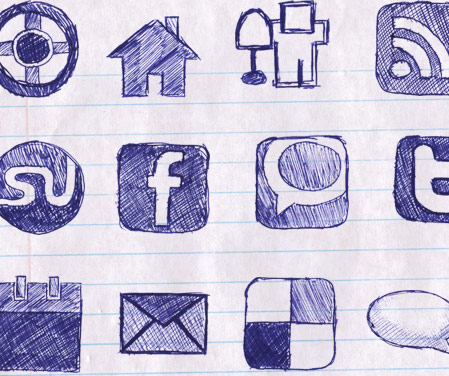 doodle icons detail Free awesome social network icon in one place