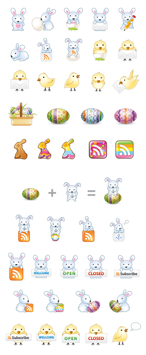 easter icons full preview Easter Bunny Icons