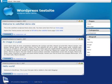 nt inmacblue Best Apple Inspired Free WordPress Themes 
