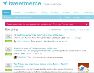 tweetmeme1 300x233 Tweetmeme, tracks the most popular links on twitter every 5 minutes