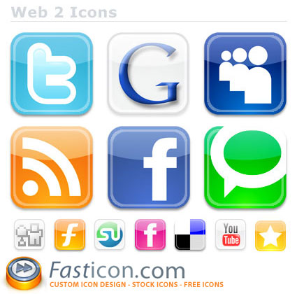 web2 icons Free awesome social network icon in one place