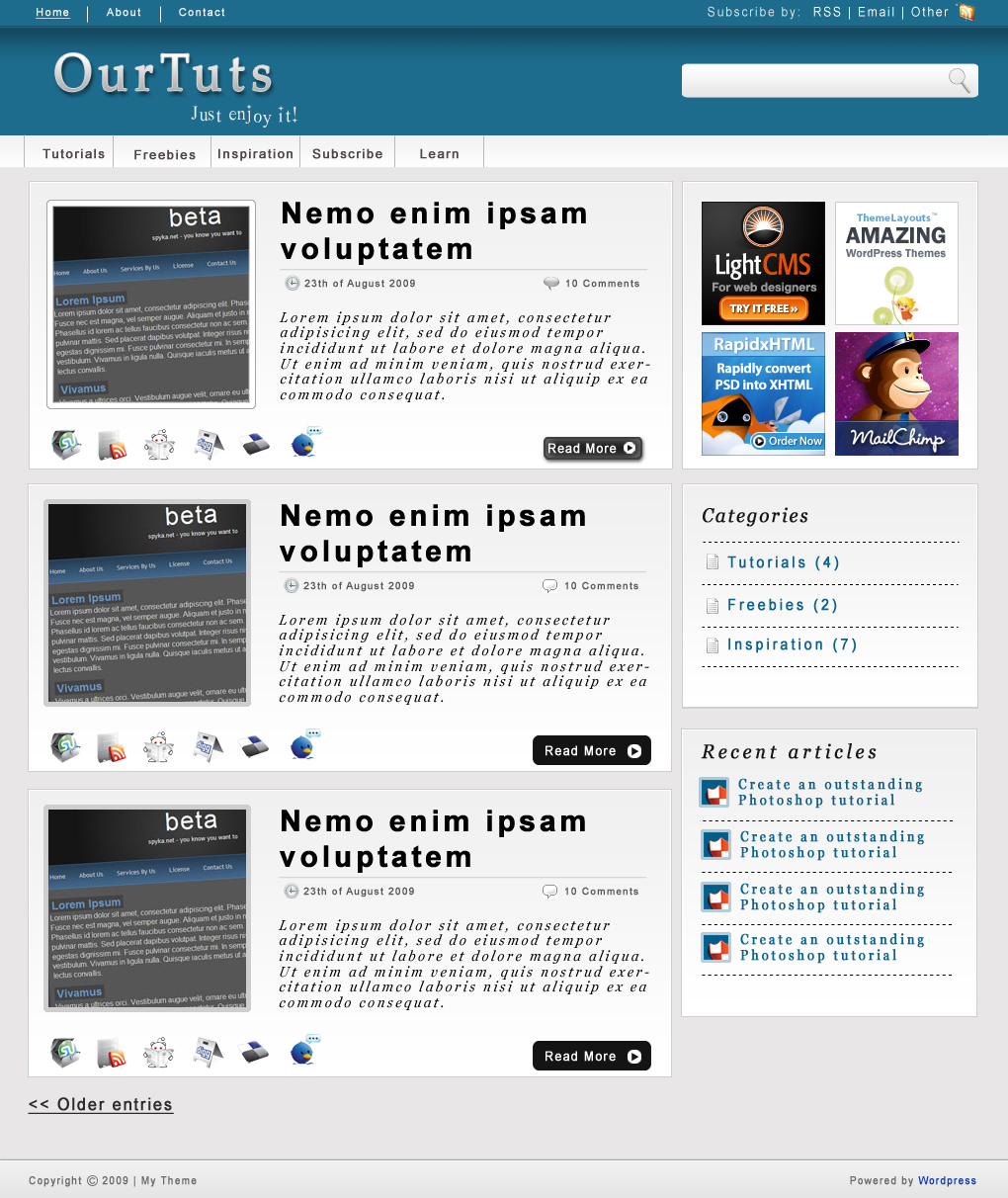 magazine style layout 9 Best Web Design mockup tutorials on september