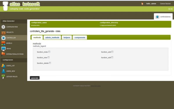 atlas1 600x375 Atlas, web code generator based in CakePHP