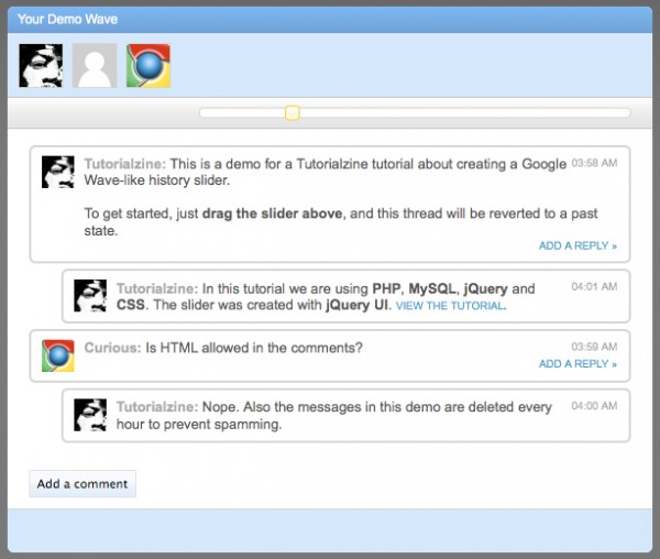 google wave slider 600x508 Google Wave like history slider