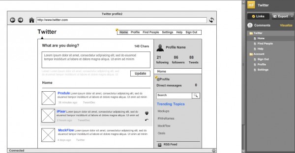 mockflow1 600x312 MockFlow, online Wireframing tools for software & website