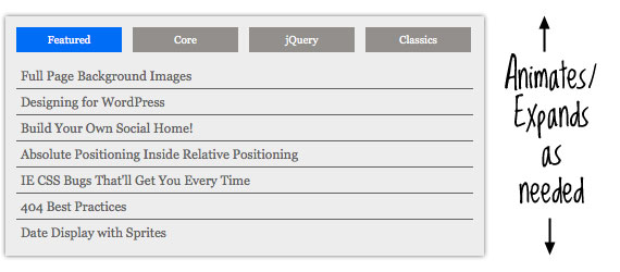 organic tabs How to create smoothly organics tabs