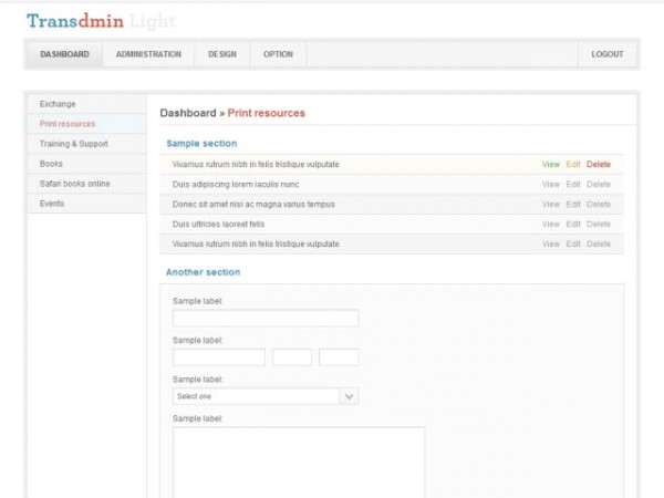 transdmin 600x450  5 Excellent Free Admin Template For Web Applications 