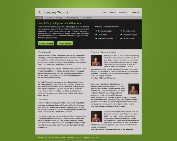 green corporate layout 600x478 8 Best Web Design mockup tutorials on october 2009