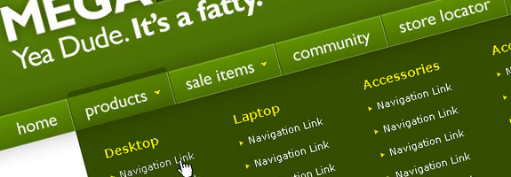 mega dropdown menu How to create Mega Drop Down Menus with CSS & jQuery