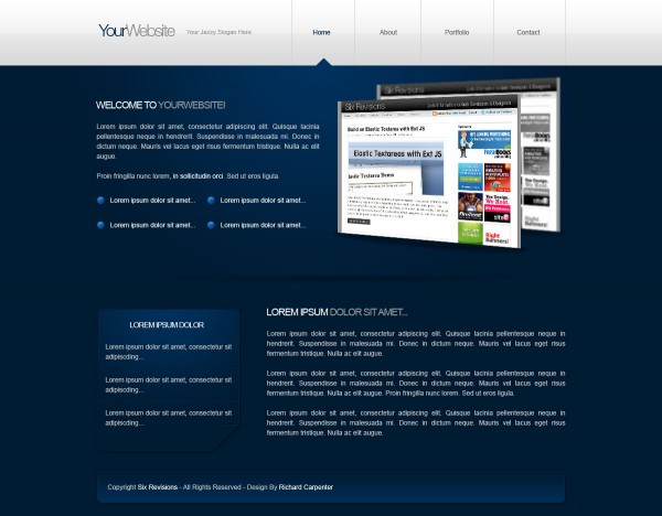 minimal modern layout full 600x468 8 Best Web Design mockup tutorials on october 2009