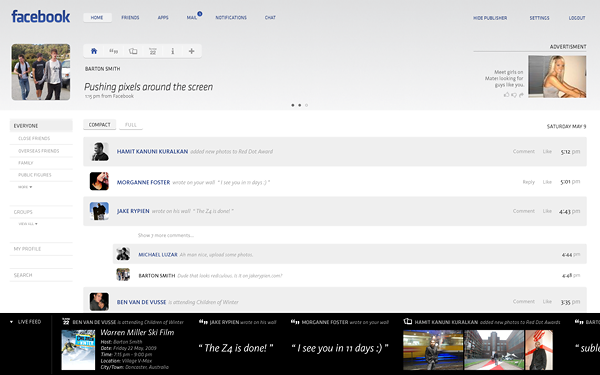 9 FACEBOOK FACELIFT   Beautiful Facebook Concept Design