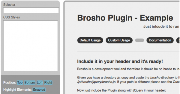 brosho 600x315 Brosho   Design in the Browser  jQuery Plugin