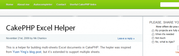 cakephp excel helper 600x189 Tutorials and resources Dealing with xls files on CakePHP