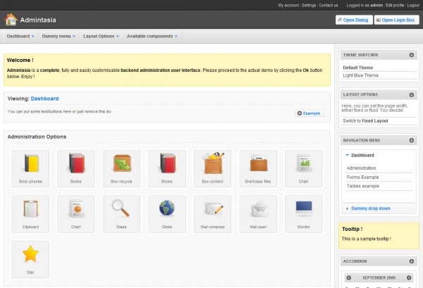 admintasia 600x409 25 Premium Admin Template on Themeforest
