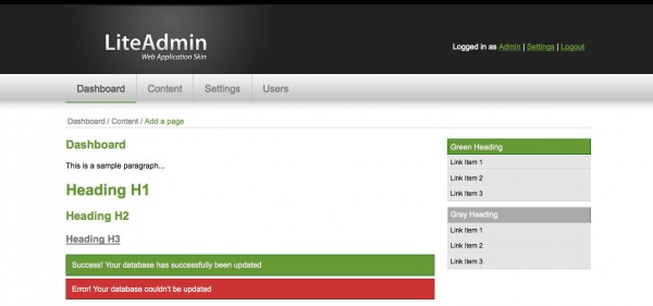 lite admin 600x281 25 Premium Admin Template on Themeforest