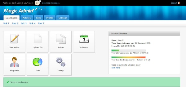 magic admin 600x282 25 Premium Admin Template on Themeforest