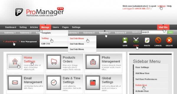 promanager 600x319 25 Premium Admin Template on Themeforest