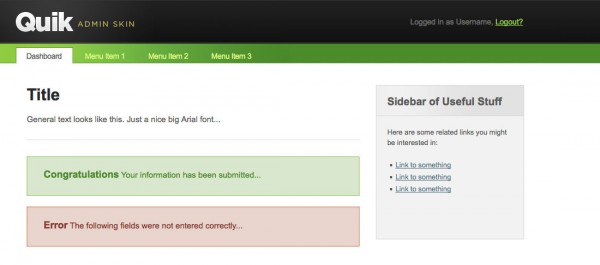 quick admin 600x265 25 Premium Admin Template on Themeforest