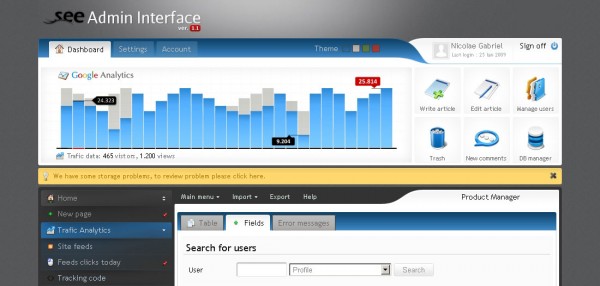 seeadmin 600x286 25 Premium Admin Template on Themeforest