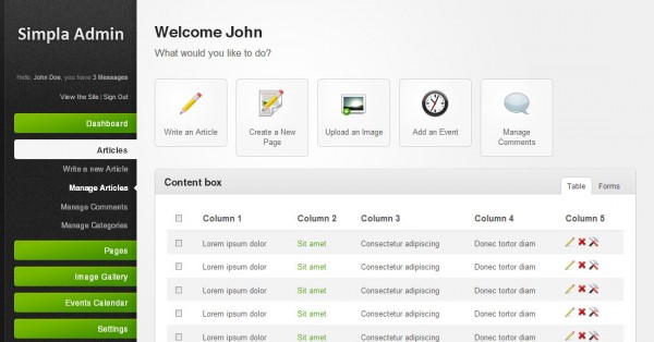 simpla admin 600x314 25 Premium Admin Template on Themeforest