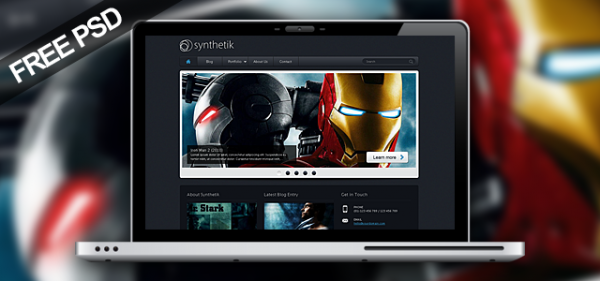 synthetikfreebie 600x281 15 High Quality Free PSD Wordpress Theme