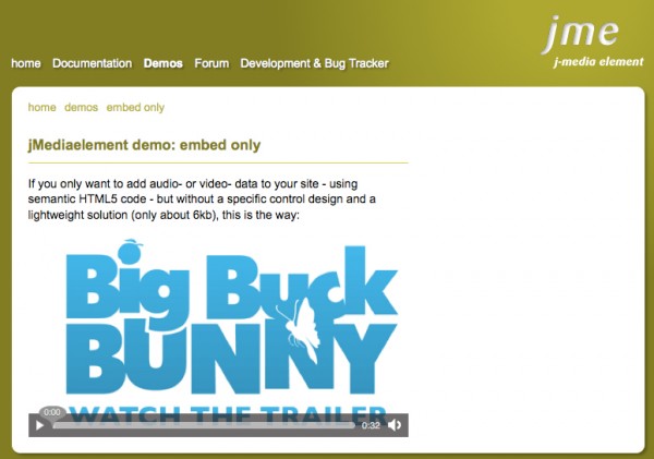 jmediaelement 600x421 jMediaelement    HTML5 Audio / Video Development Kit