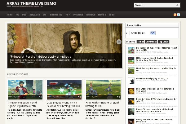 Arras Theme 108 Free High Quality Wordpress Themes