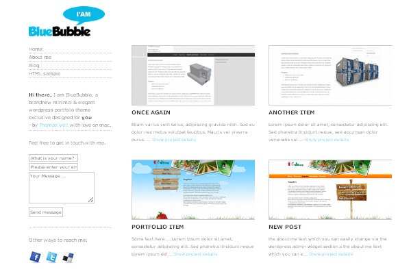 BlueBubble 28 Clean and Minimalist WordPress Themes