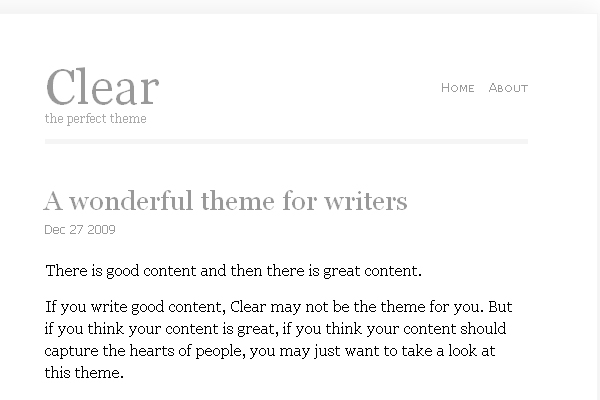 Clear 28 Clean and Minimalist WordPress Themes