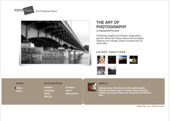 FotoFolio 28 Clean and Minimalist WordPress Themes