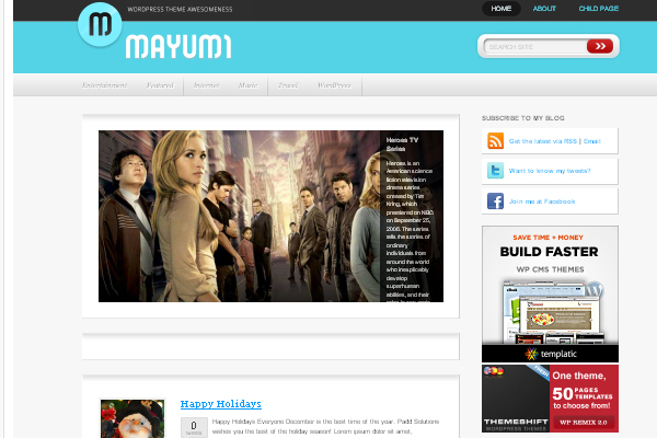 Mayumi 108 Free High Quality Wordpress Themes