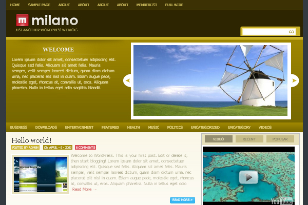 Milano 108 Free High Quality Wordpress Themes