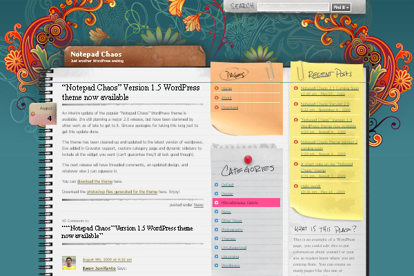 Notepad Chaos 108 Free High Quality Wordpress Themes