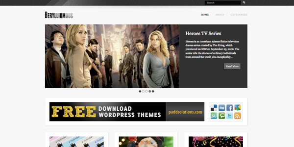 Berylliumous 20 Excellent Free Wordpress 3.0 Themes