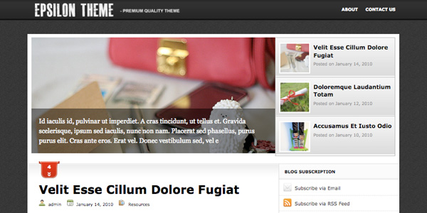 Epsilon 20 Excellent Free Wordpress 3.0 Themes