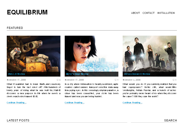 Equilibrium 108 Free High Quality Wordpress Themes
