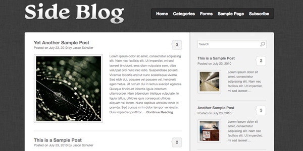 SideBlog 20 Excellent Free Wordpress 3.0 Themes