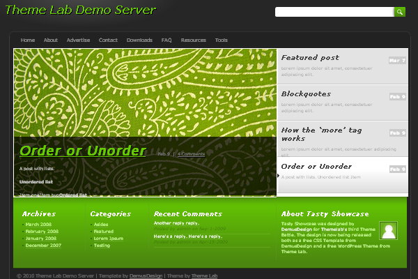 Tasty Showcase 108 Free High Quality Wordpress Themes