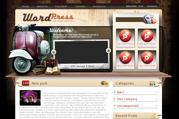 Vintage 108 Free High Quality Wordpress Themes