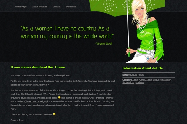 ladyingreen 108 Free High Quality Wordpress Themes