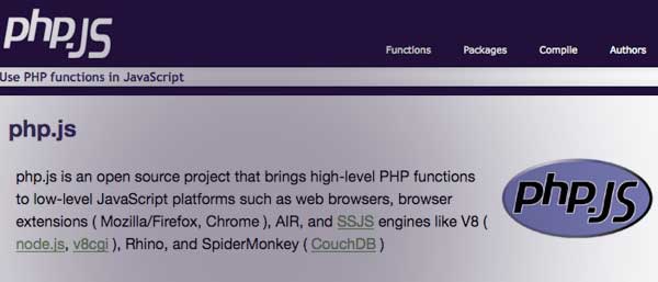 phpjs php.js Brings high level PHP Functions to JavaScript
