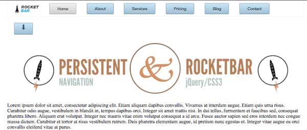 rocketbar How to Create A  Persistent Navigation Menu jQuery And CSS3