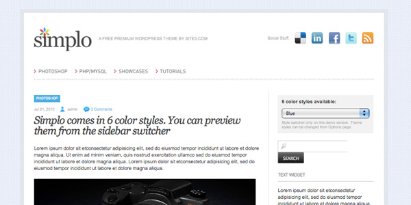 simplo 20 Excellent Free Wordpress 3.0 Themes
