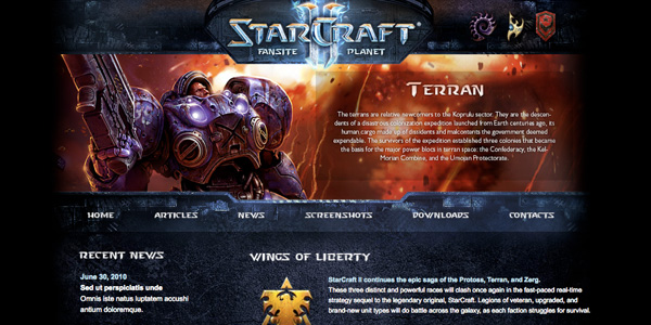 starcraftII 20 Excellent Free Wordpress 3.0 Themes