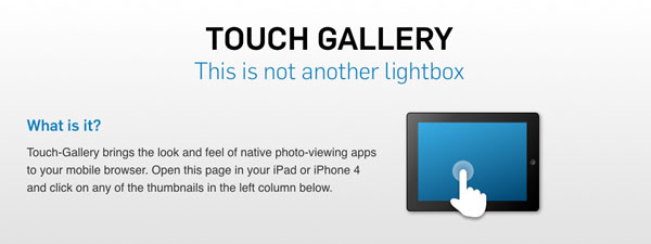 touch gallery Touch Gallery   Fullscreen Photo Gallery for Touch Devices
