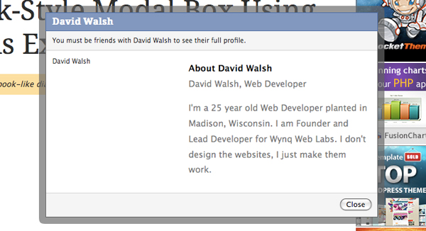 facebook modal box Tutorials and Resources for Creating Facebook Style Interface