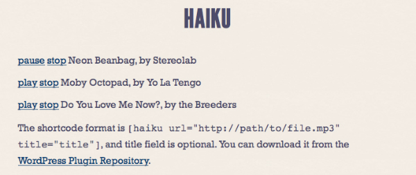 haiku Haiku   Clean & Simple HTML5 Audio Player for WordPress