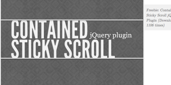 stickyscroll Contained Sticky Scroll jQuery Plugin